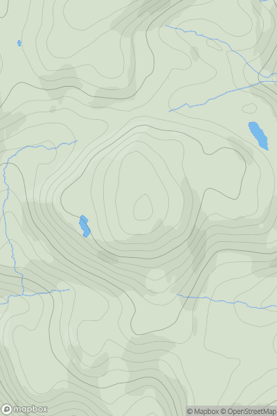 Thumbnail image for Beinn Bhreac [Knoydart to Glen Kingie] showing contour plot for surrounding peak